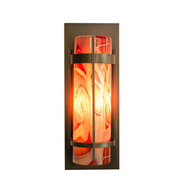 BANDED WITH BARS Outdoor Large Sconce with Blown Glass